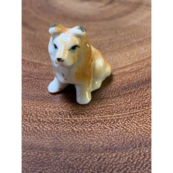 Vintage Japan Porcelain Dog Figurine Collectible Hand-Painted Miniature - Picture 7 of 8